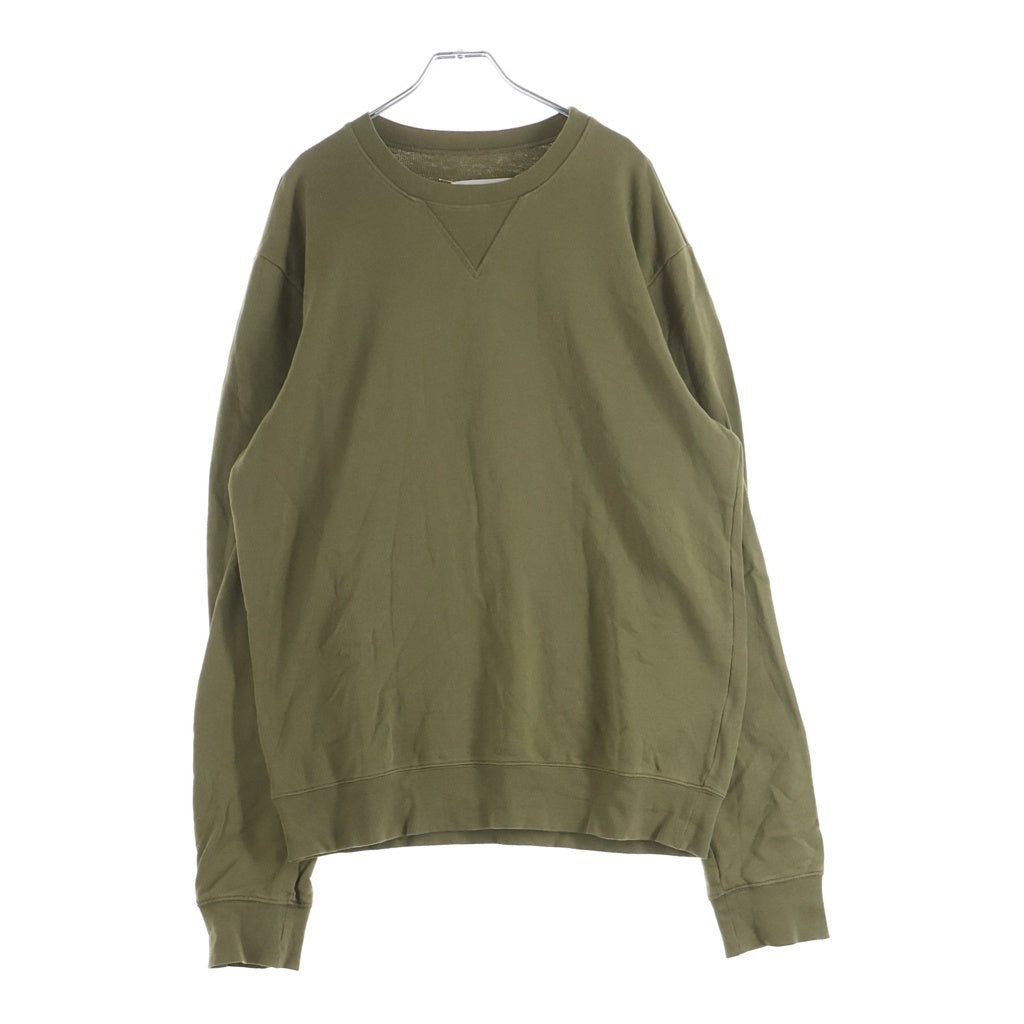 Maison Margiela(メゾンマルジェラ) レザーエルボーパッチ クルーネックトレーナー スウェット カーキ S50GU0040 S25332