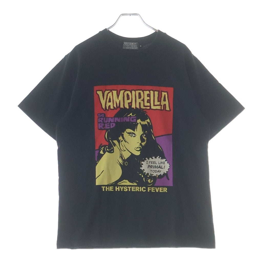 HYSTERIC GLAMOUR(ヒステリックグラマー) 25SS VAMPIRELLA フロントプリント 半袖Tシャツカットソー 02251CT44 ブラック 02251CT44