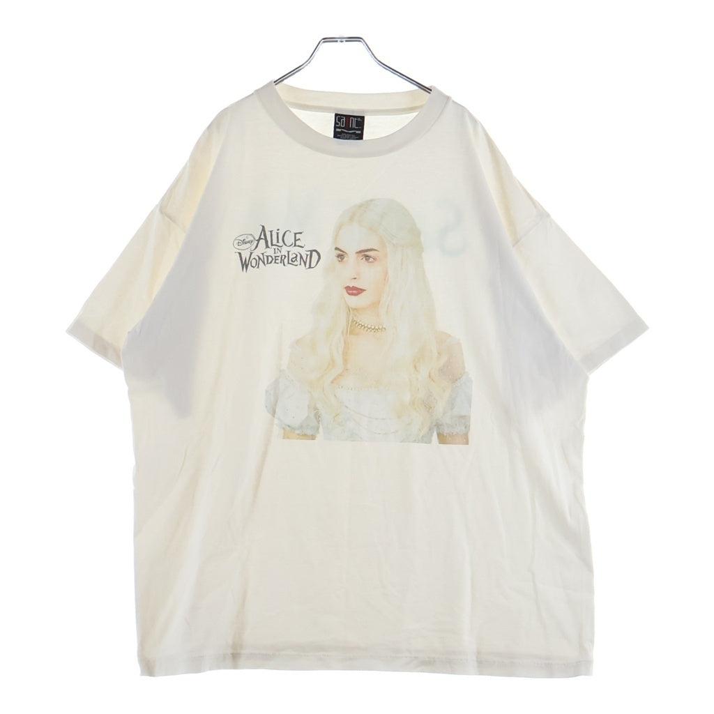 SAINT MICHAEL(セントマイケル) 23SS DS SS TEE QN ALICE IN WONDERLAND アリスインワンダーランド フロントプリント ホワイト SM-S23-0000-123 SM-S23-0000-123