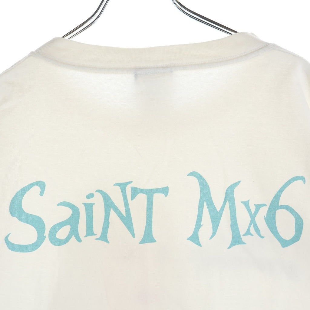 SAINT MICHAEL(セントマイケル) 23SS DS SS TEE QN ALICE IN WONDERLAND アリスインワンダーランド フロントプリント ホワイト SM-S23-0000-123 SM-S23-0000-123