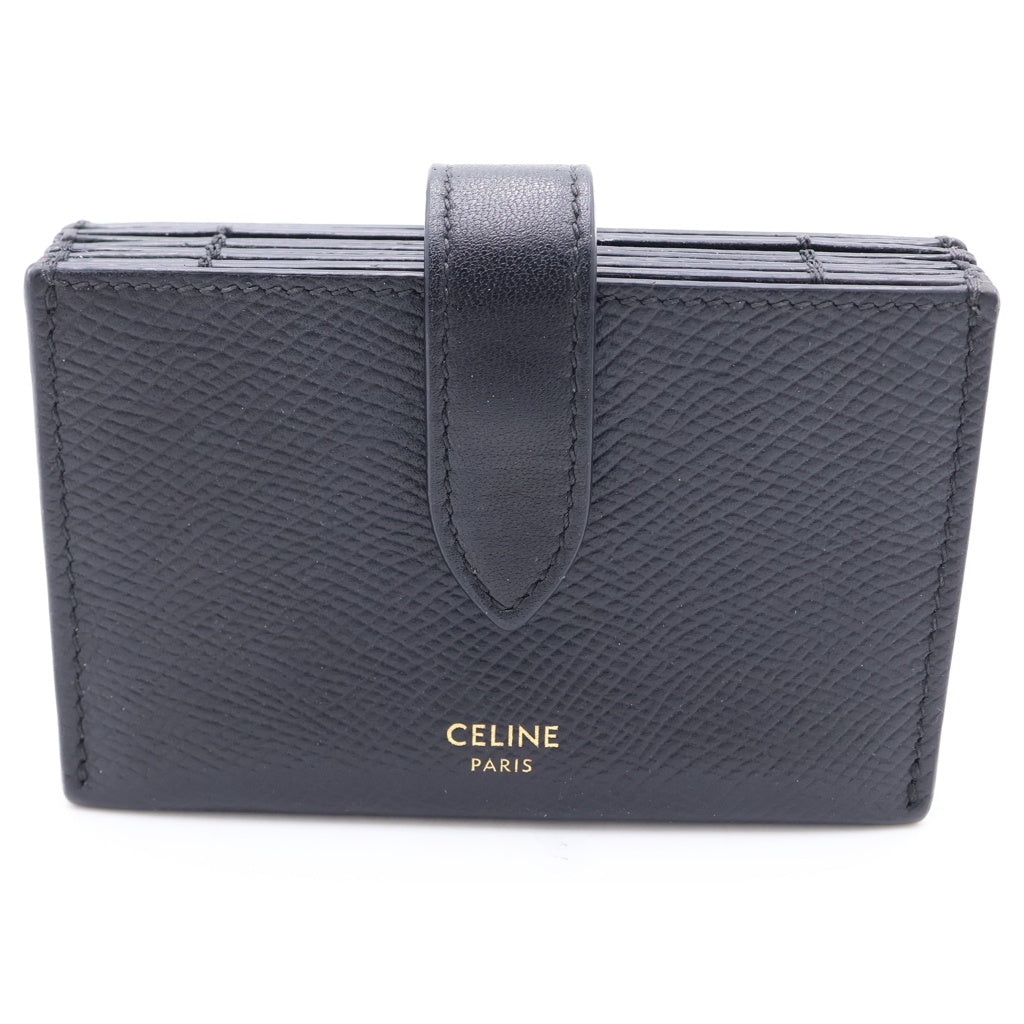 CELINE(セリーヌ) Accordeon Card holder In Grained Calfskin アコーデオン カードホルダー グレインドカーフスキン ブラック 10B693BFP.38NO レディース