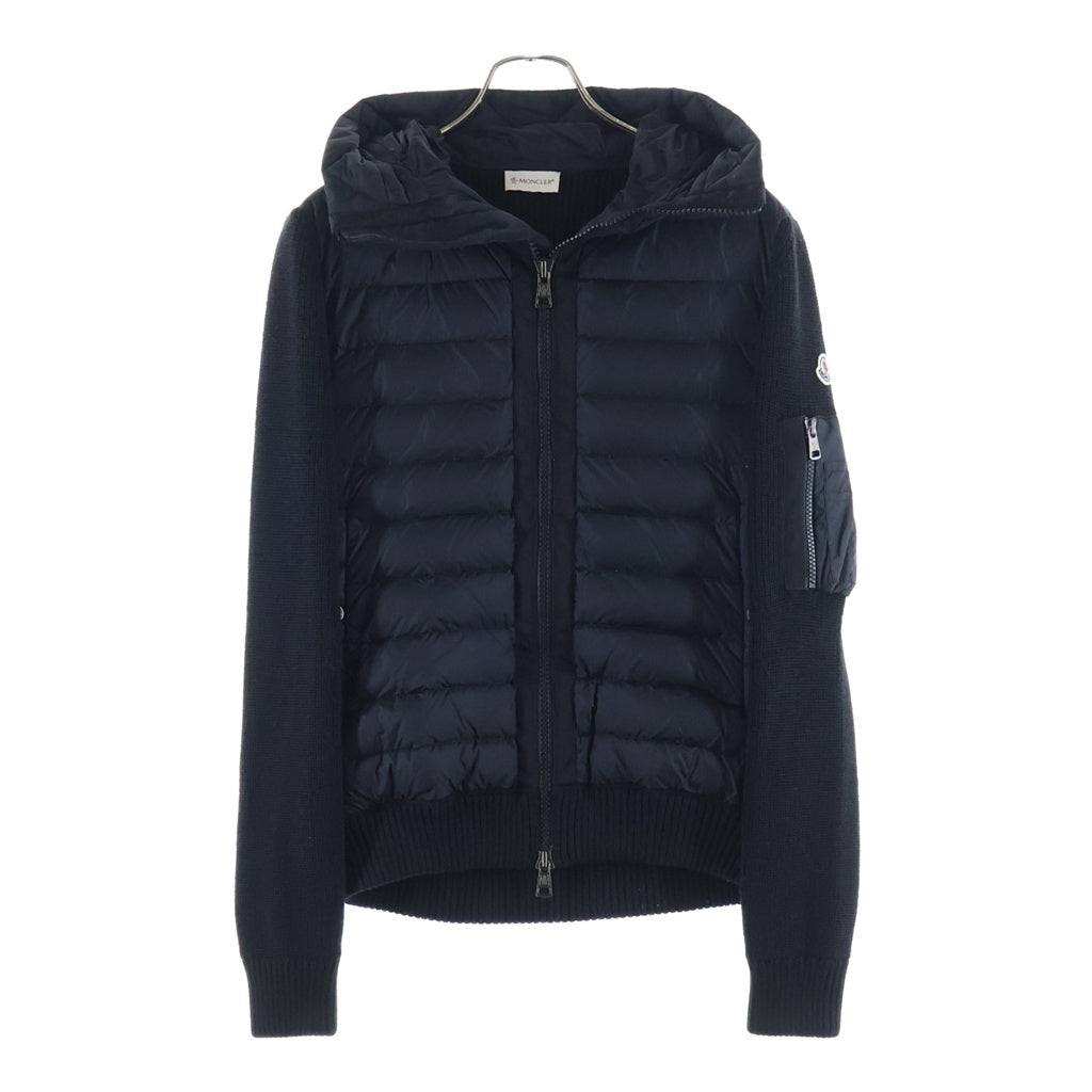 MONCLER(モンクレール) 切り替えしニット ダウンジャケット ブラック×ネイビー ナイロン M C20919402800 94789