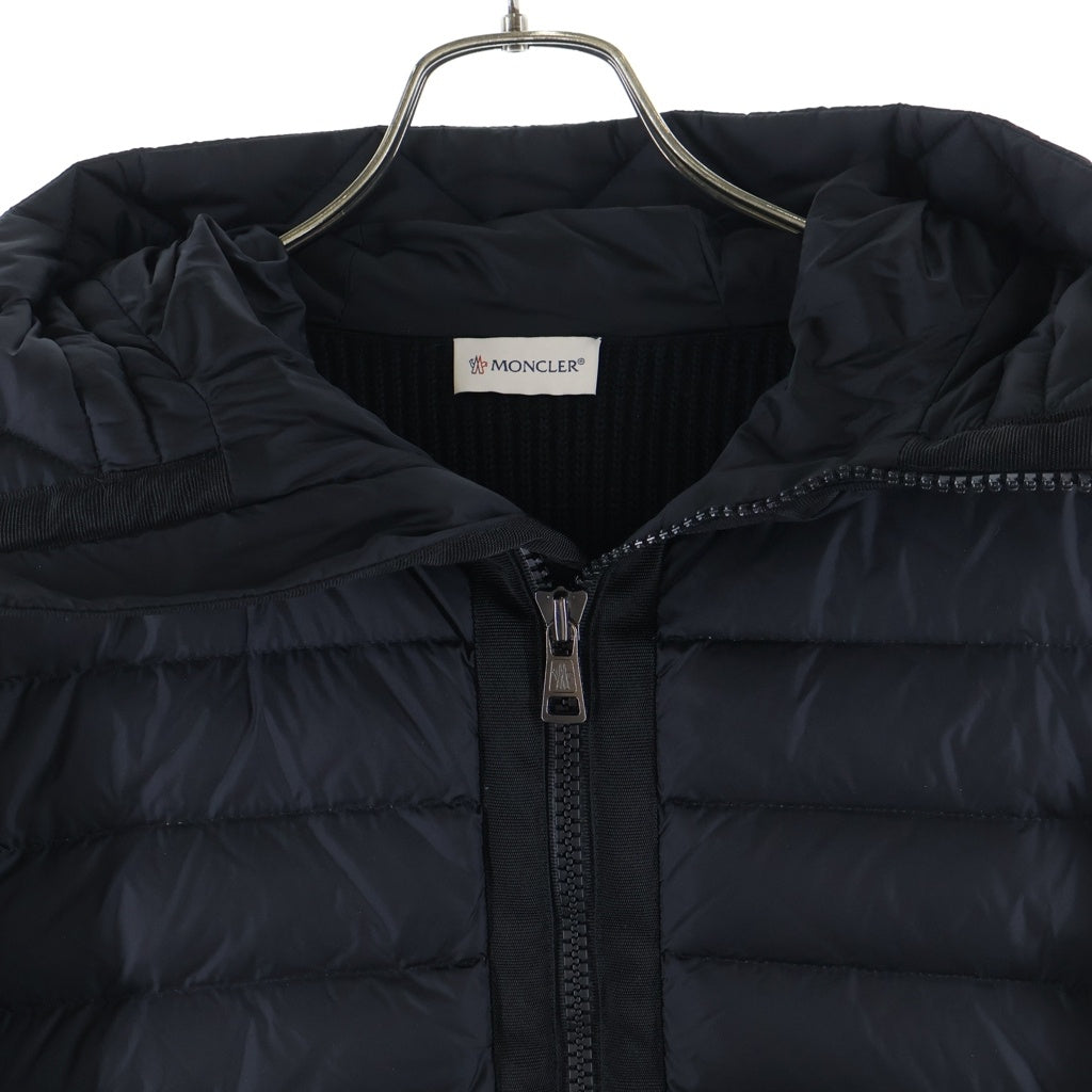 MONCLER(モンクレール) 切り替えしニット ダウンジャケット ブラック×ネイビー ナイロン M C20919402800 94789