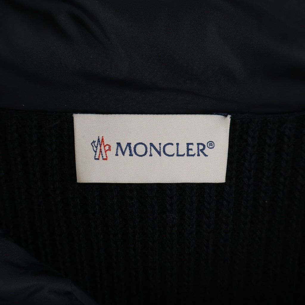 MONCLER(モンクレール) 切り替えしニット ダウンジャケット ブラック×ネイビー ナイロン M C20919402800 94789