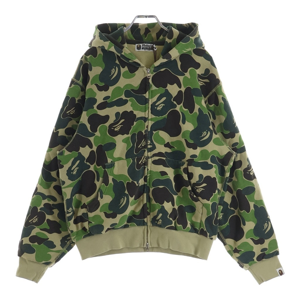 A BATHING APE(アベイシングエイプ) CAMO HEAVY WASH ZIP HOODIE カモ ヘビー ウォッシュ ジップフーディー グリーン/ブラウン 001ZPM301308M