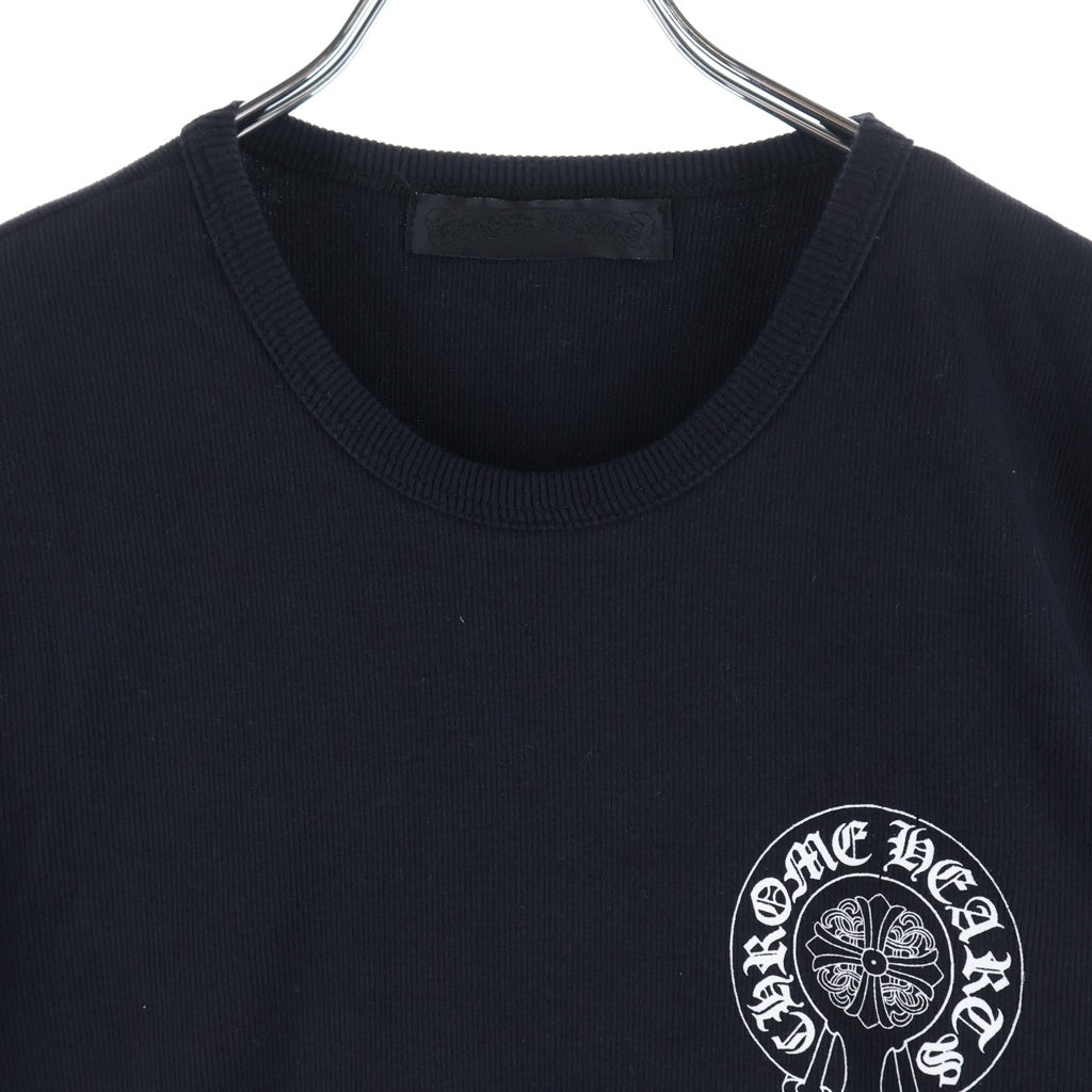 CHROME HEARTS(クロムハーツ) CH S/S Back Cemetery Cross バックセメタリークロス ホースシュープリント 半袖コットンTシャツ レディース ブラック -