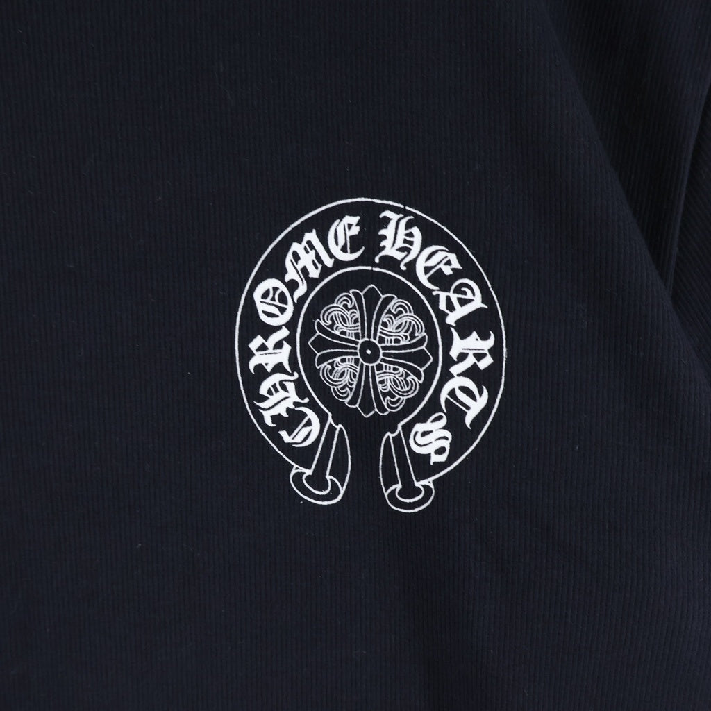 CHROME HEARTS(クロムハーツ) CH S/S Back Cemetery Cross バックセメタリークロス ホースシュープリント 半袖コットンTシャツ レディース ブラック -