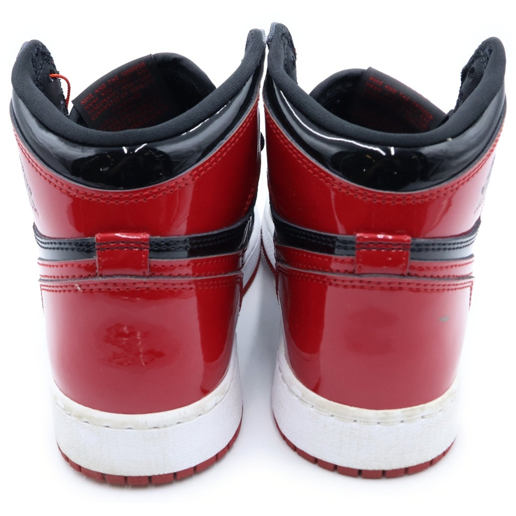 NIKE(ナイキ) GS Air Jordan 1 High OG Patent Bred エアジョーダン1 パテントブレッド ハイカットスニーカー ブラック/レッド US6/24cm 575441-063