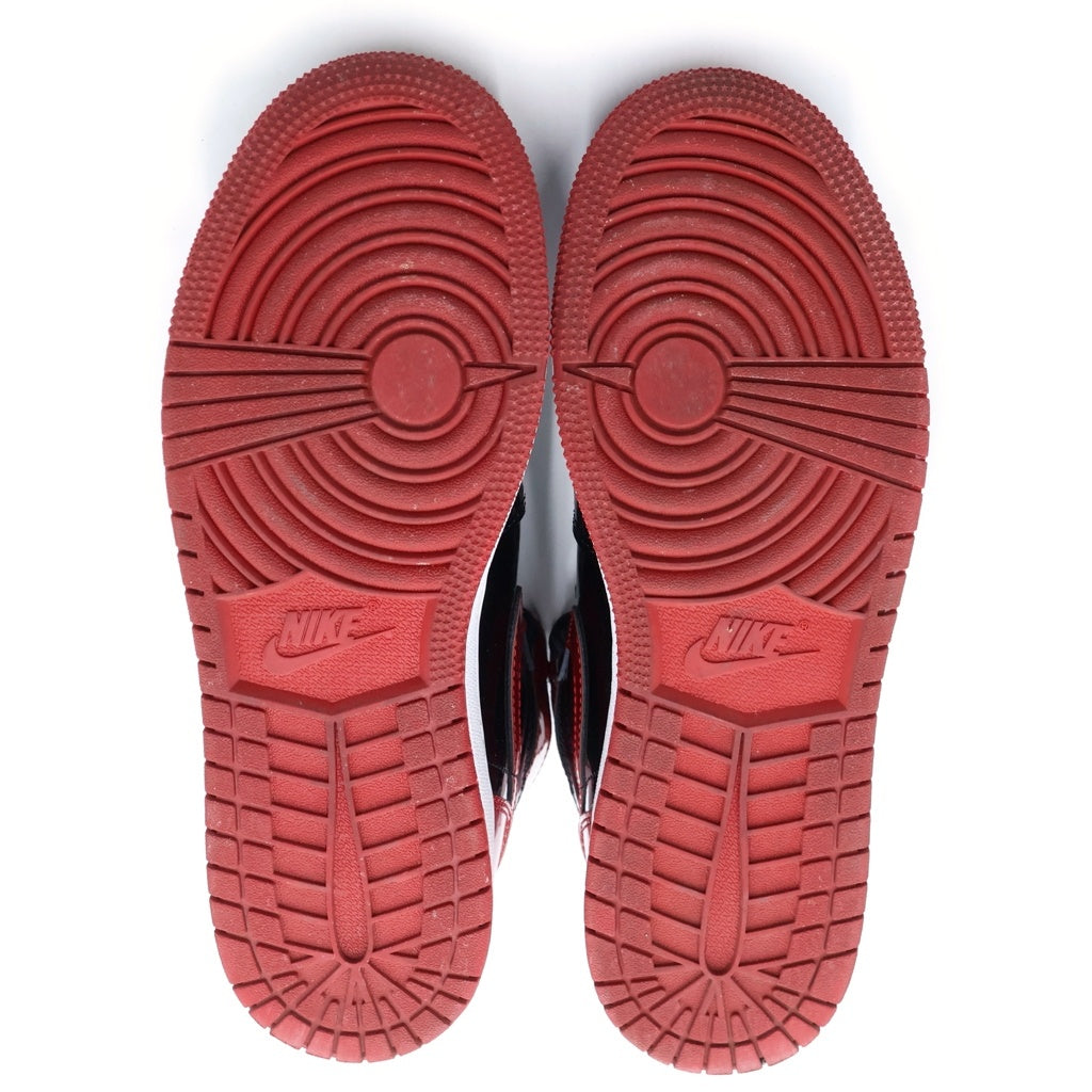 NIKE(ナイキ) GS Air Jordan 1 High OG Patent Bred エアジョーダン1 パテントブレッド ハイカットスニーカー ブラック/レッド US6/24cm 575441-063