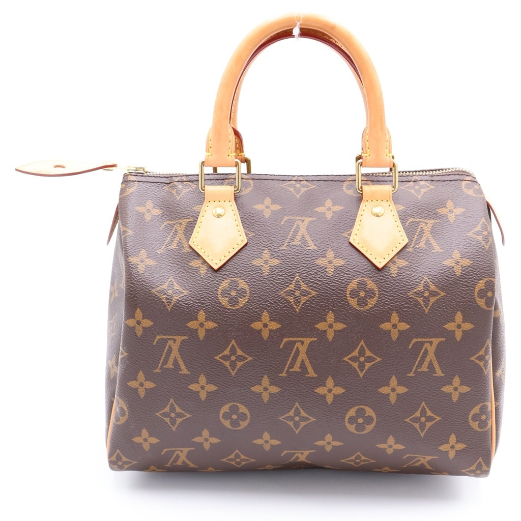 LOUIS VUITTON(ルイヴィトン) モノグラム スピーディ25 ハンドバッグ ボストンバッグ ブラウン レザー×PVC M41528 ゴールド金具 レディース