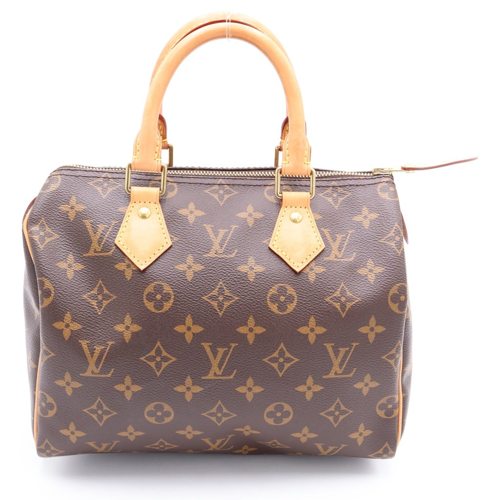 LOUIS VUITTON(ルイヴィトン) モノグラム スピーディ25 ハンドバッグ ボストンバッグ ブラウン レザー×PVC M41528 ゴールド金具 レディース