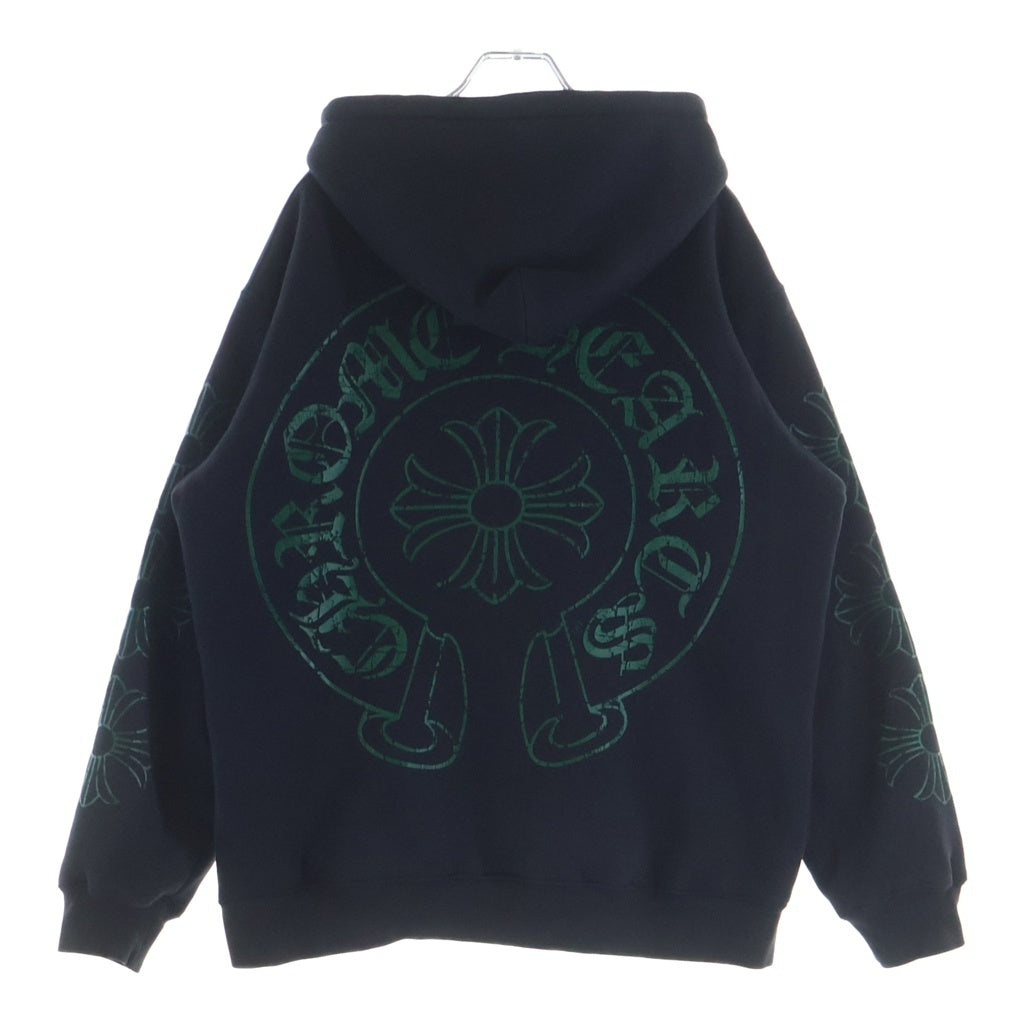 CHROME HEARTS(クロムハーツ) OLD CH PLUS 袖CHプラスプリント ジップアップ パーカー ブラック/グリーン