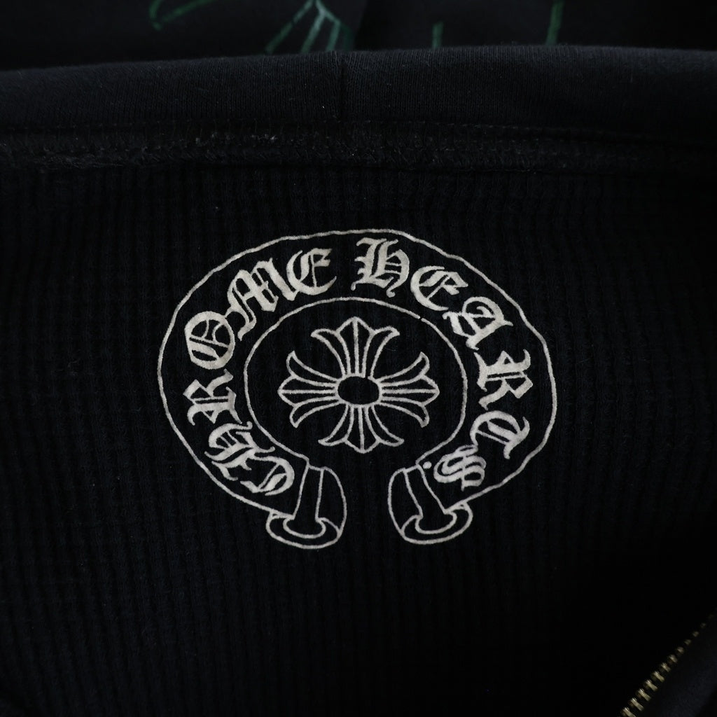 CHROME HEARTS(クロムハーツ) OLD CH PLUS 袖CHプラスプリント ジップアップ パーカー ブラック/グリーン