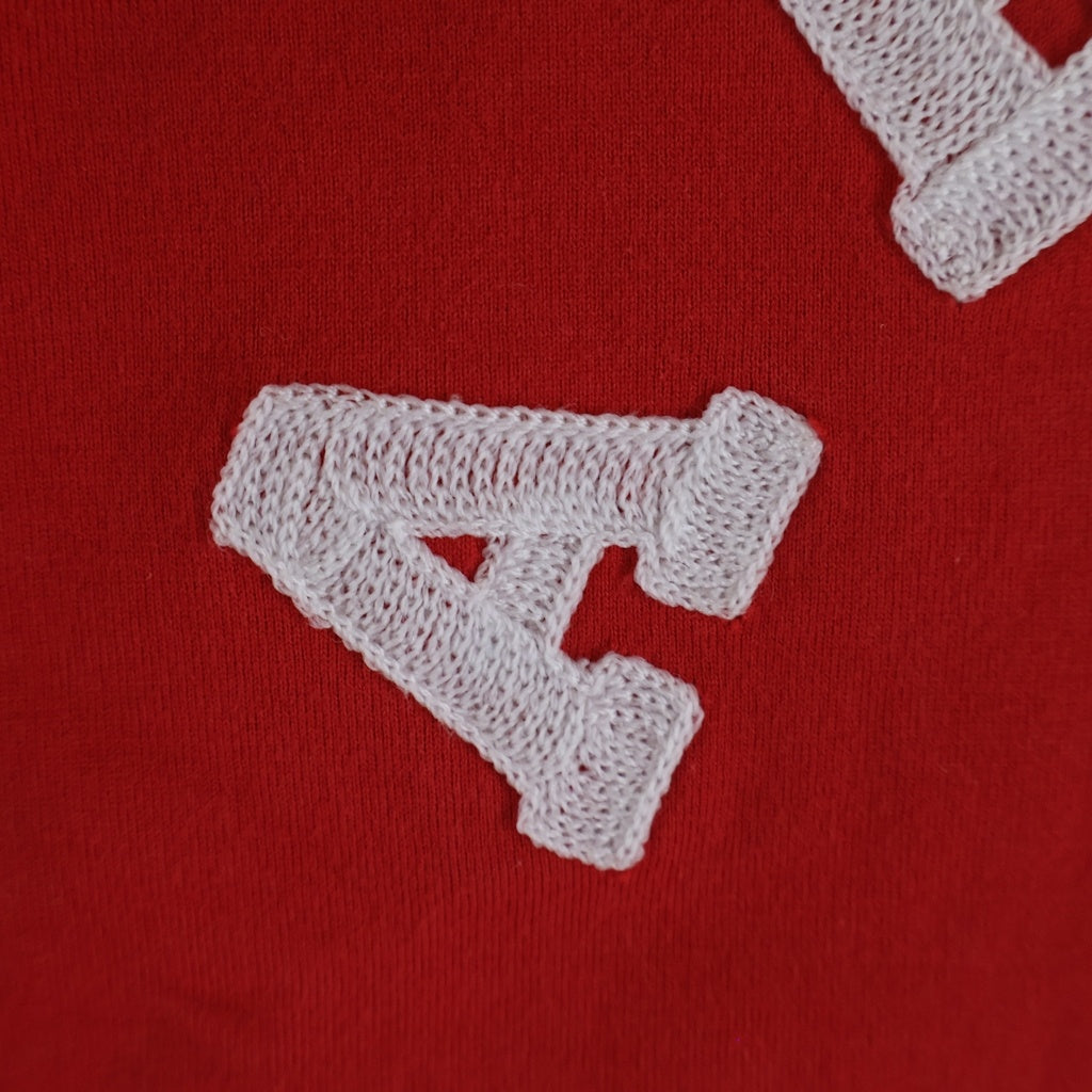 A BATHING APE(アベイシングエイプ) 裏地カモ サルカモロゴ刺繍 半袖Tシャツ カットソー レッド