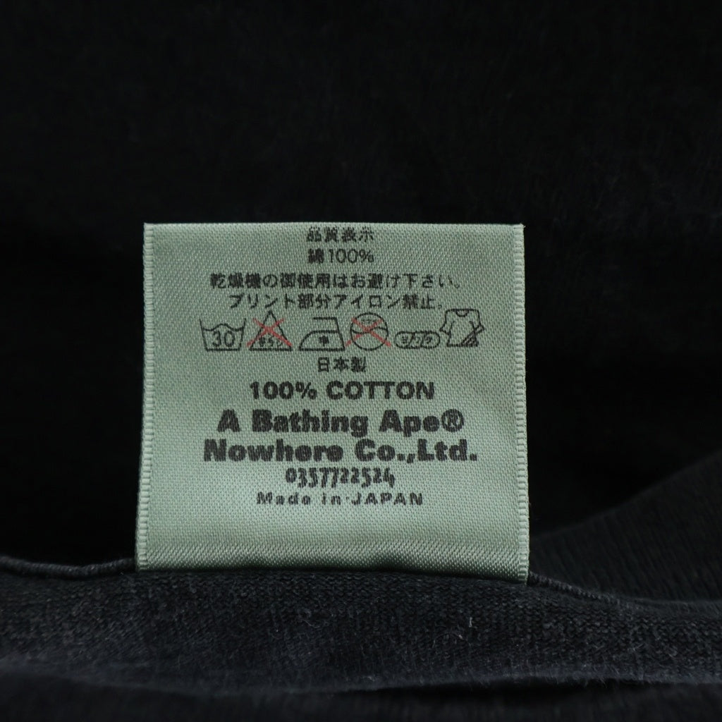 A BATHING APE(アベイシングエイプ) 90s グラデーション サルカモロゴ 半袖Tシャツ カットソー ブラック/グリーン