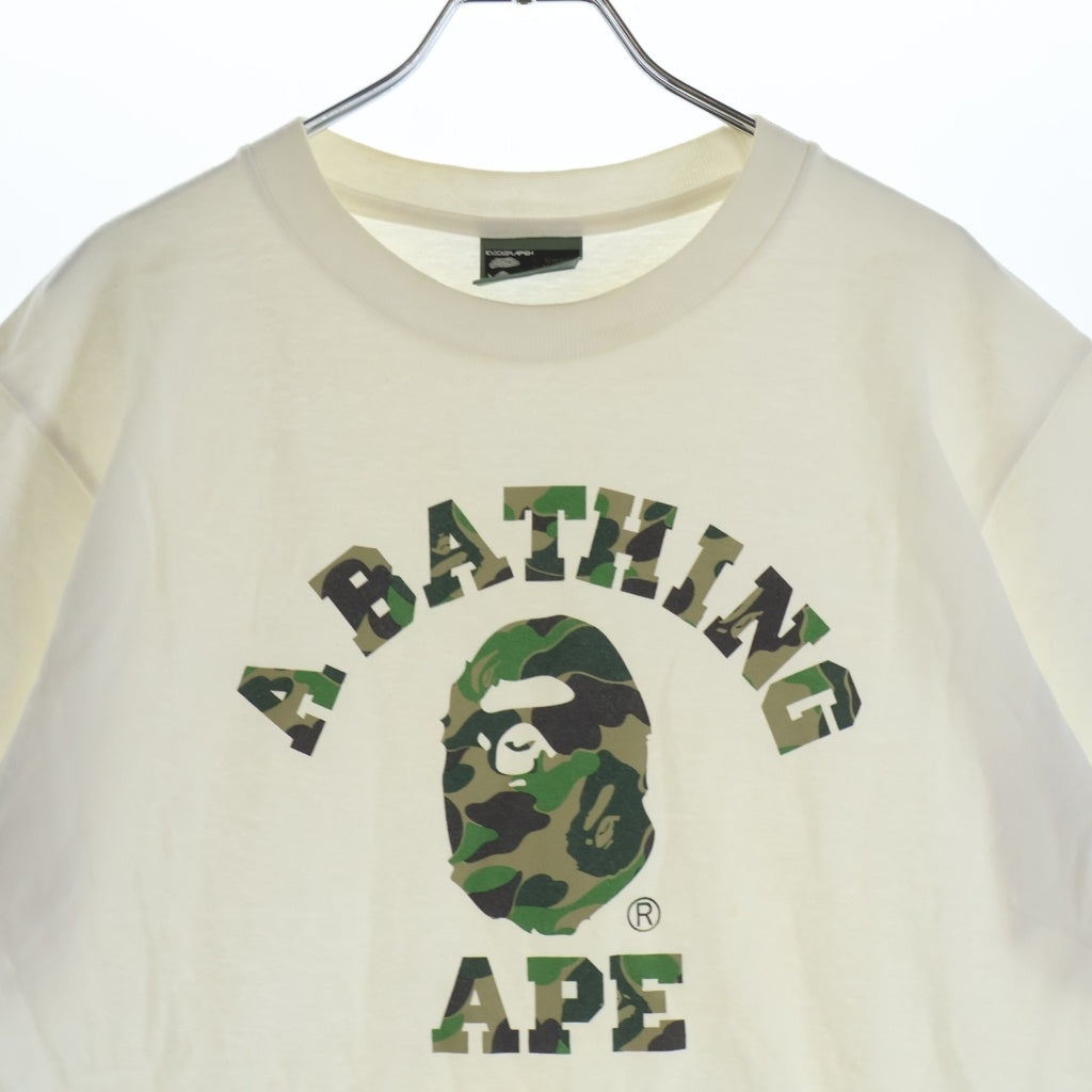 A BATHING APE(アベイシングエイプ) 90s CAMO COLLEGE TEE サルカモ カレッジ 半袖Tシャツ カットソー ホワイト/ブラウン