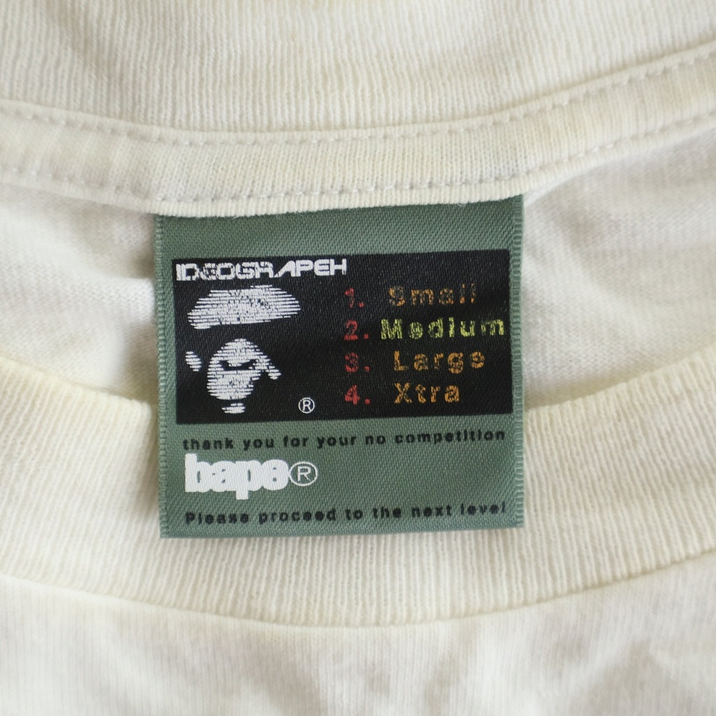 A BATHING APE(アベイシングエイプ) 90s CAMO COLLEGE TEE サルカモ カレッジ 半袖Tシャツ カットソー ホワイト/ブラウン