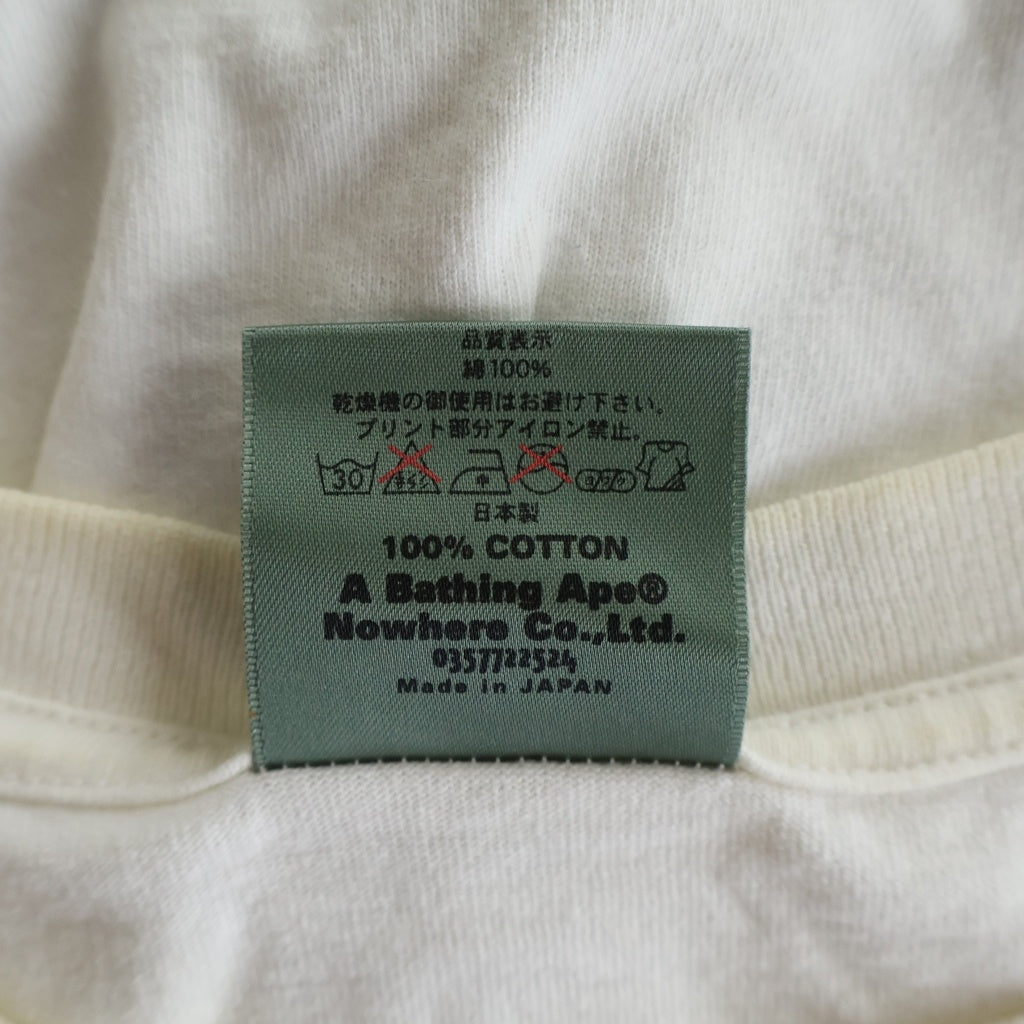 A BATHING APE(アベイシングエイプ) 90s CAMO COLLEGE TEE サルカモ カレッジ 半袖Tシャツ カットソー ホワイト/ブラウン