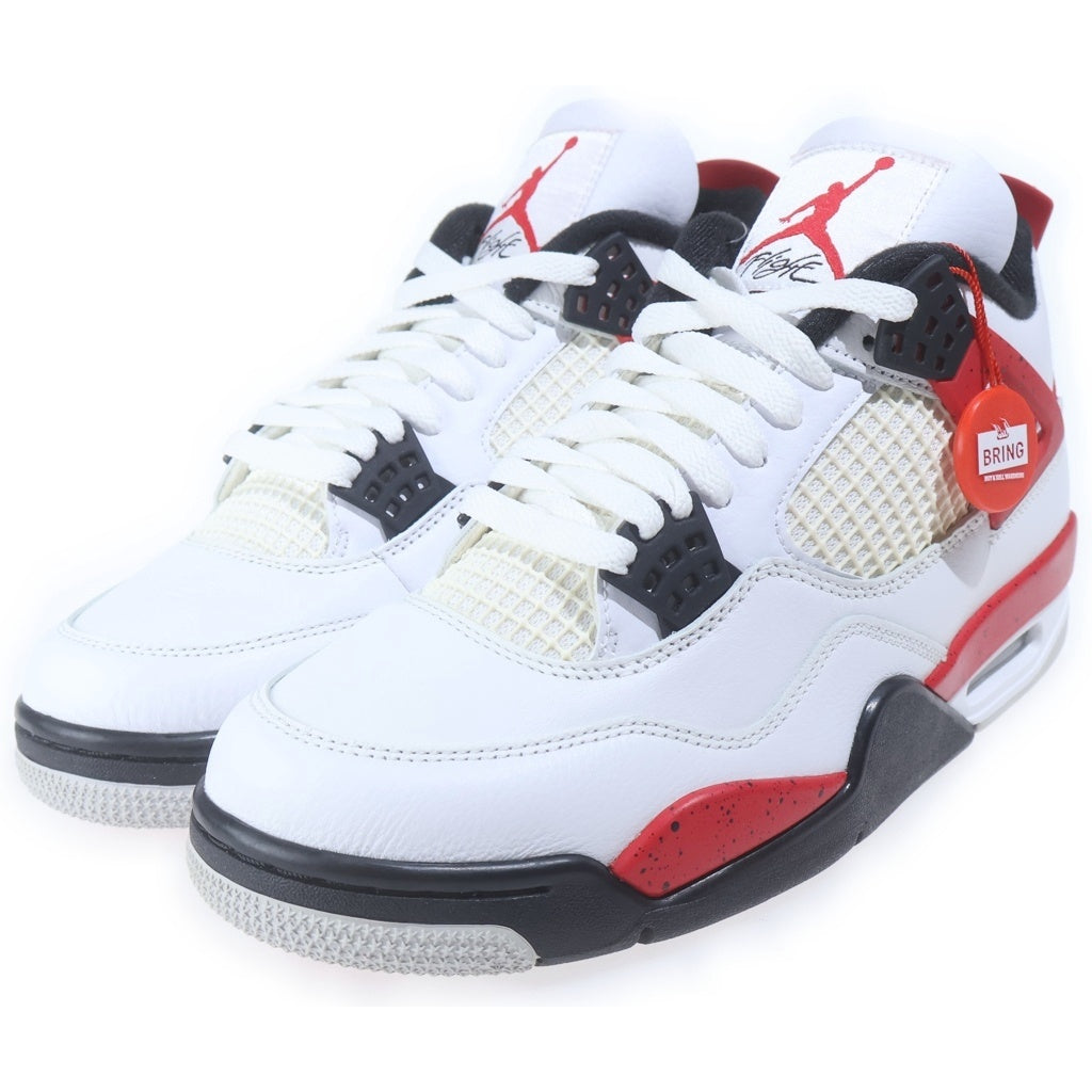 NIKE(ナイキ) AIR JORDAN RETRO Red Cement エアジョーダン 4 レッドセメント ハイカットスニーカー ホワイト/レッド US8.5/26.5cm DH6927-161