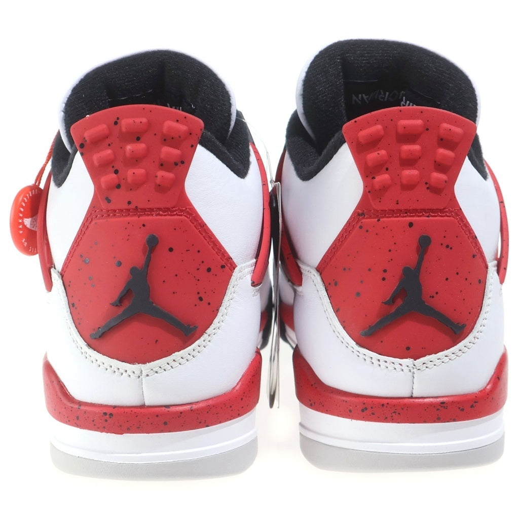 NIKE(ナイキ) AIR JORDAN RETRO Red Cement エアジョーダン 4 レッドセメント ハイカットスニーカー ホワイト/レッド US8.5/26.5cm DH6927-161
