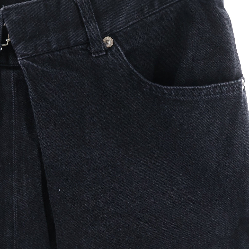 JOHN LAWRENCE SULLIVAN(ジョンローレンスサリバン) RIGID DENIM WIDE PANTS リジット コットン デニムワイドパンツ ブラック JLS-02-16