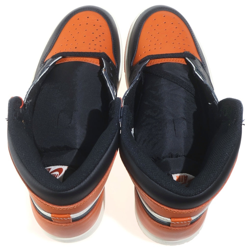 NIKE(ナイキ) AIR JORDAN RETRO HIGH OG エアジョーダン 1 レトロ オージー ハイカットスニーカー オレンジ/ブラック/ホワイト US9/27cm DZ5485-008