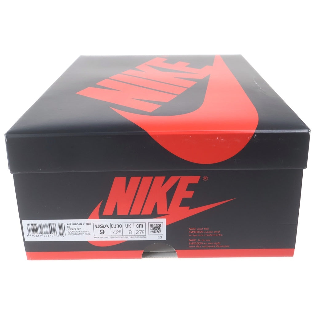 NIKE(ナイキ) AIR JORDAN HIGH BRED エアジョーダン 1 85 ブレッド ハイカットスニーカー ブラック/レッド US9/27cm HV6674-067