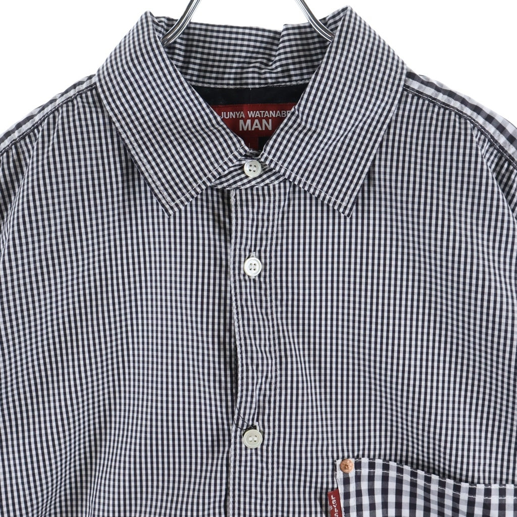 COMME des GARCONS JUNYA WATANABE MAN(コムデギャルソンジュンヤワタナベマン) × Levi's 綿チェック 半袖シャツ ホワイト/ブラック WM-B906-100-1-4