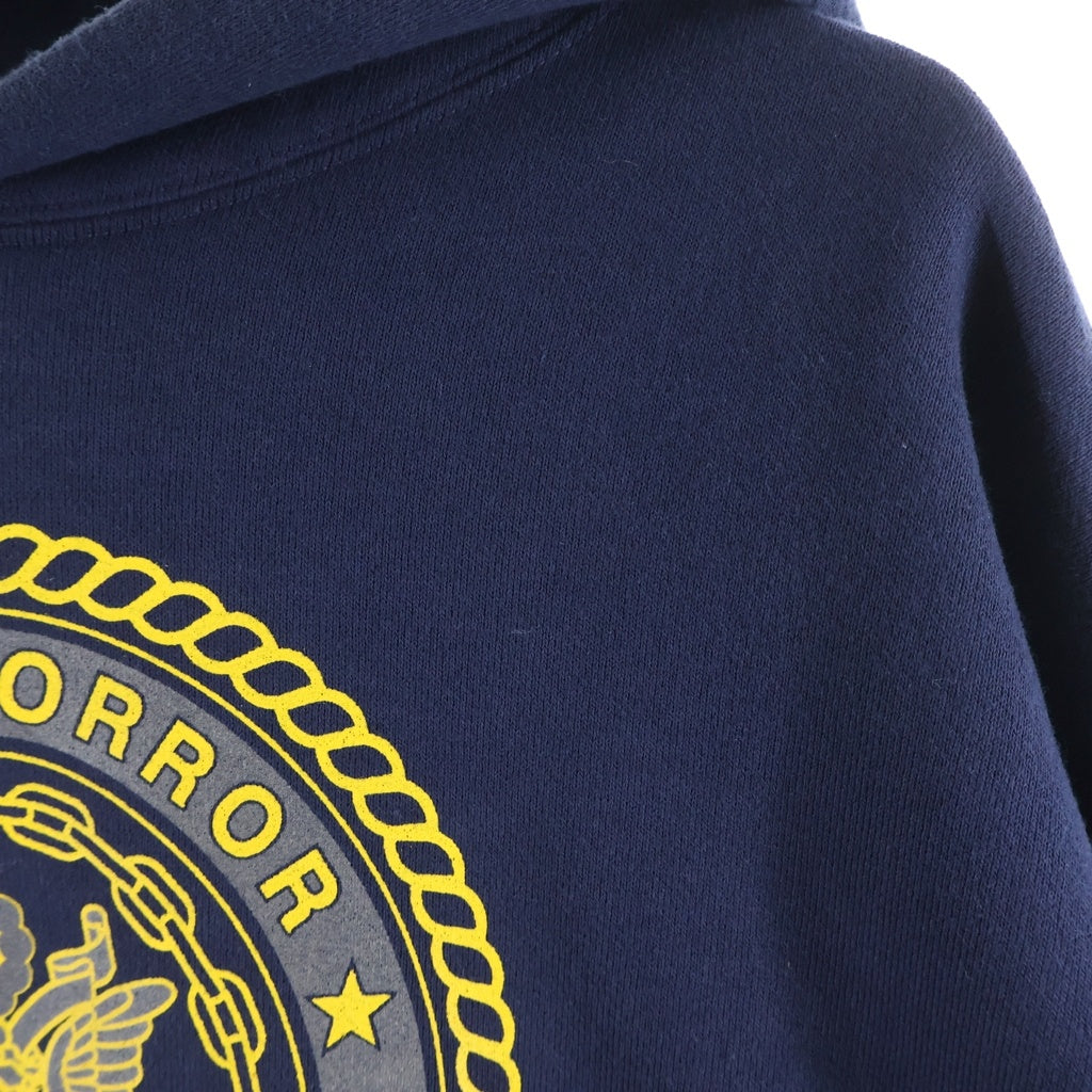 SAINT MICHAEL(セントマイケル) 25AW HOODIE SAINT NAVY ロゴプリント プルオーバーパーカー スウェット ネイビー SM-HR1-0000-055