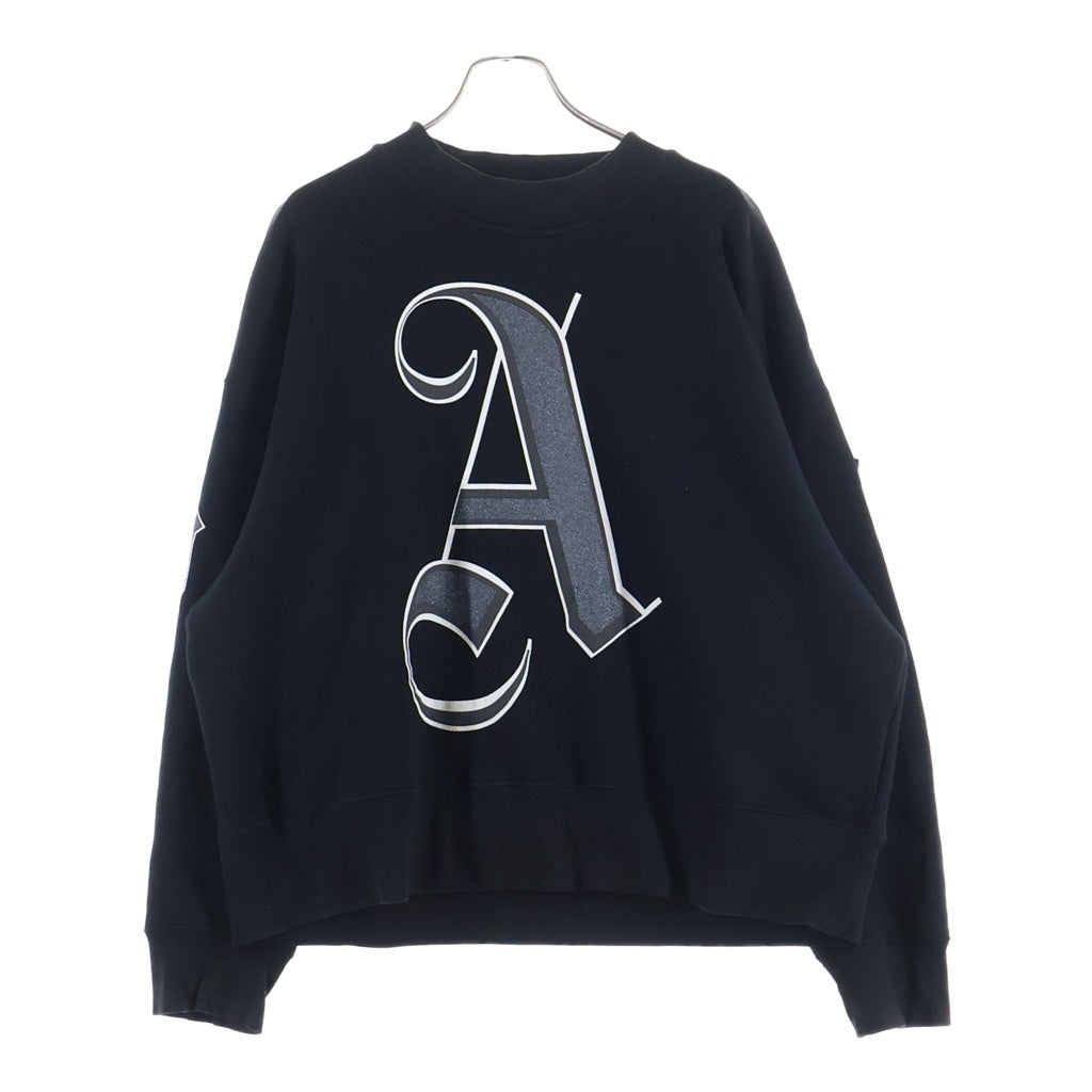MONCLER(モンクレール) 22AW ×Palm Angels パームエンジェルス グリッターロゴ クルーネックスウェットトレーナー ブラック H209L8G00006 M2513