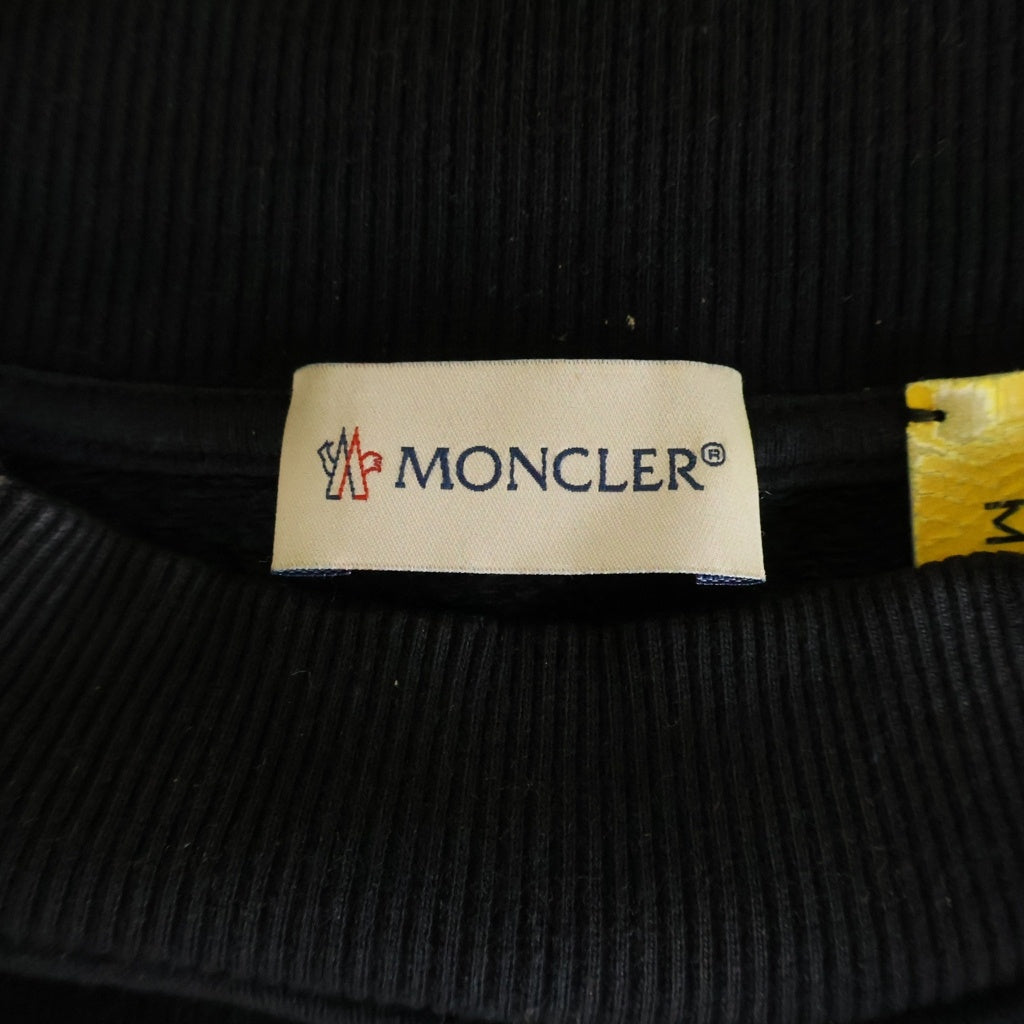 MONCLER(モンクレール) 22AW ×Palm Angels パームエンジェルス グリッターロゴ クルーネックスウェットトレーナー ブラック H209L8G00006 M2513