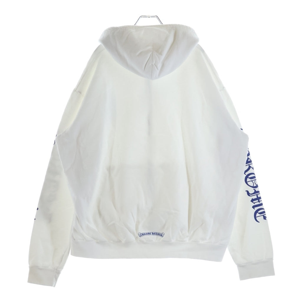 CHROME HEARTS(クロムハーツ) SWTSHRT HD ZIP 袖英字プリントダガージップパーカー ホワイト/ブルー -