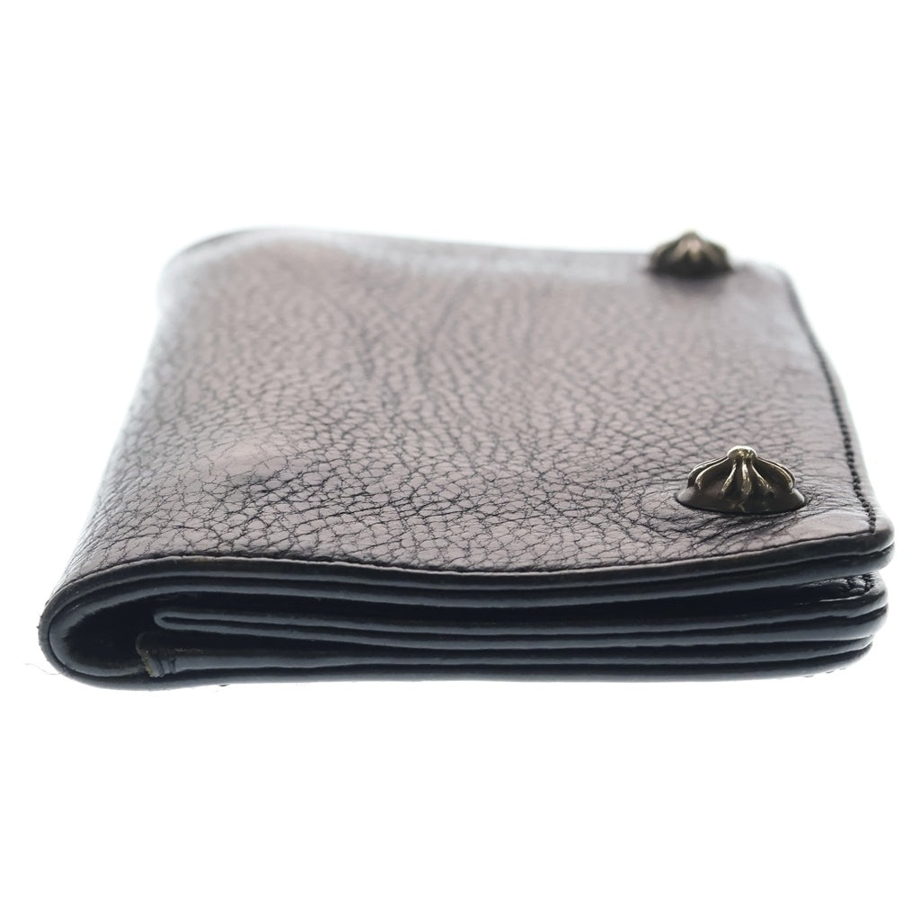 CHROME HEARTS(クロムハーツ) 1ZIP 1ジップ クロスボールボタン レザーウォレット 財布 ブラック BCA362
