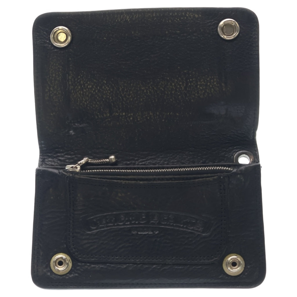 CHROME HEARTS(クロムハーツ) 1ZIP 1ジップ クロスボールボタン レザーウォレット 財布 ブラック BCA362
