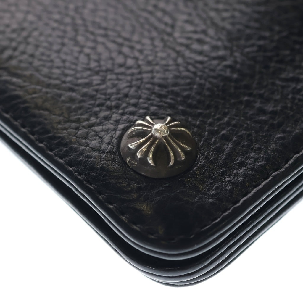 CHROME HEARTS(クロムハーツ) 1ZIP 1ジップ クロスボールボタン レザーウォレット 財布 ブラック BCA362