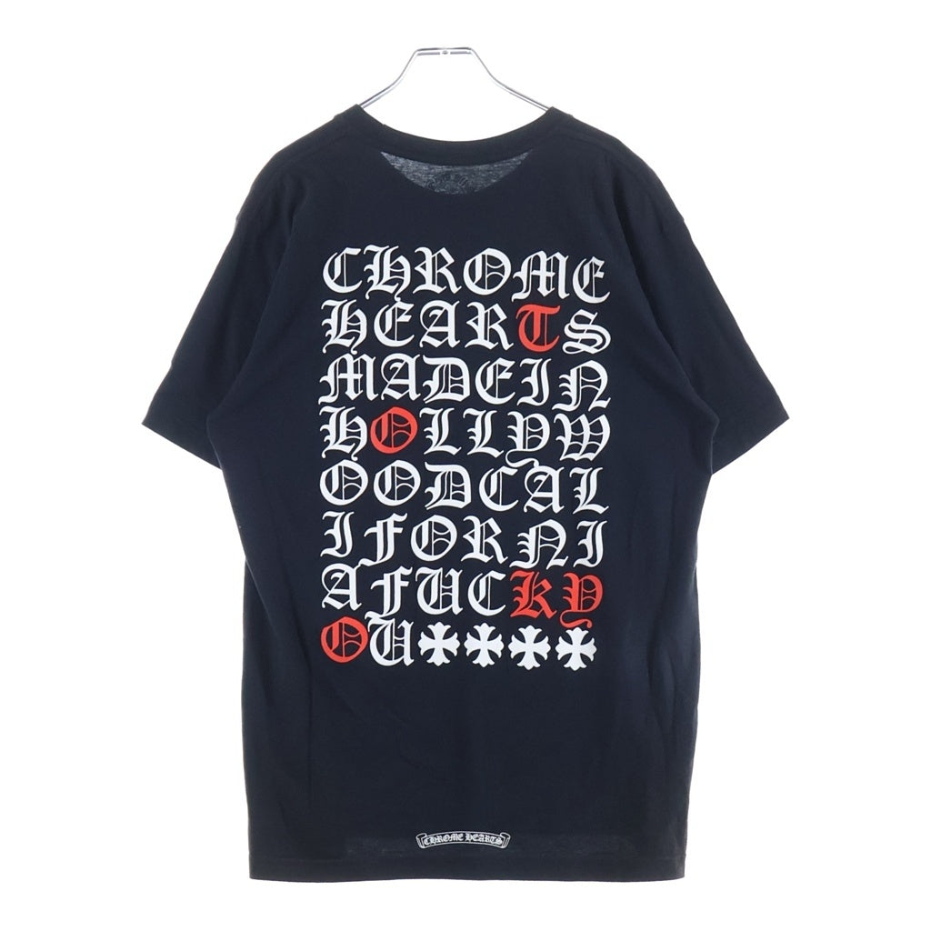 CHROME HEARTS(クロムハーツ) MADE IN HOLLYWOOD VERTICAL LOGO S/S TEE ハリウッド ヴァーティカルロゴプリント 半袖Tシャツ カットソー ブラック