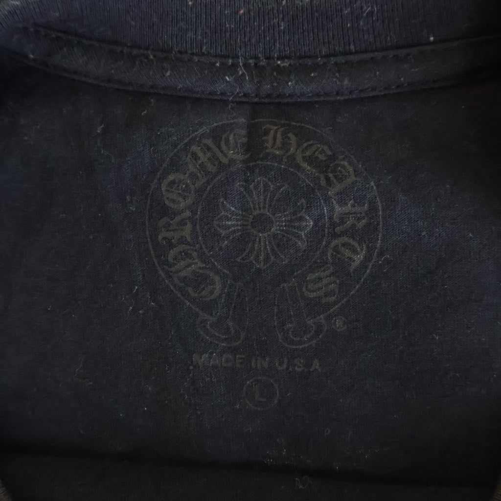 CHROME HEARTS(クロムハーツ) MADE IN HOLLYWOOD VERTICAL LOGO S/S TEE ハリウッド ヴァーティカルロゴプリント 半袖Tシャツ カットソー ブラック