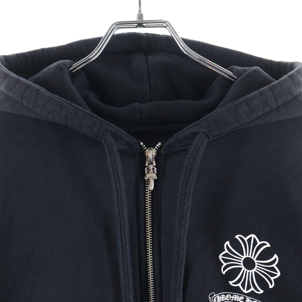 CHROME HEARTS(クロムハーツ) VINE DAGGER BACK ARCH USA ZIP UP HOODIE ヴァインダガー バックアーチ ダガージップ CHプラス 裏地サーマル ジップアップパーカー フーディー ブラック