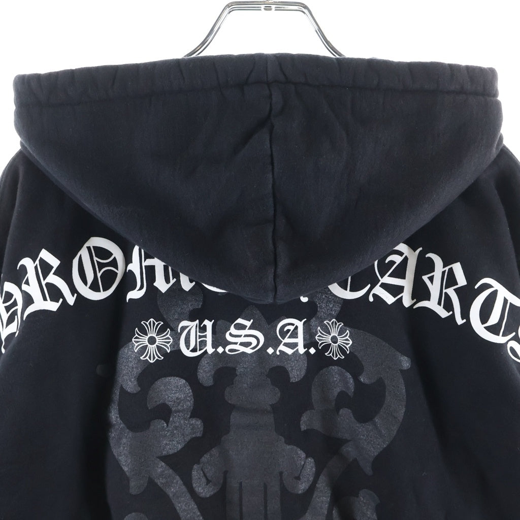 CHROME HEARTS(クロムハーツ) VINE DAGGER BACK ARCH USA ZIP UP HOODIE ヴァインダガー バックアーチ ダガージップ CHプラス 裏地サーマル ジップアップパーカー フーディー ブラック