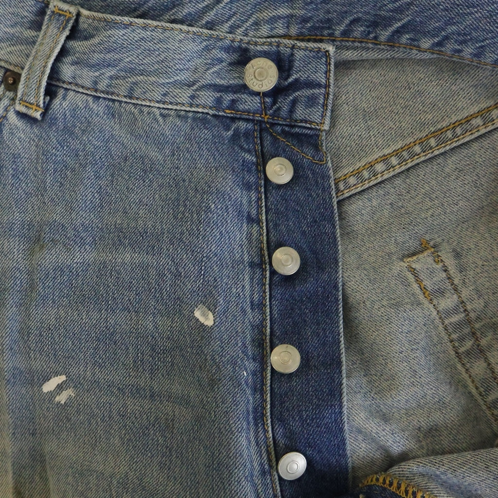 Acne Studios(アクネ ストゥディオズ) 2023M FN Trafalgar スーパーバギーフィットジーンズ ユーズド加工 ボタンフライデニムパンツ インディゴ B00343
