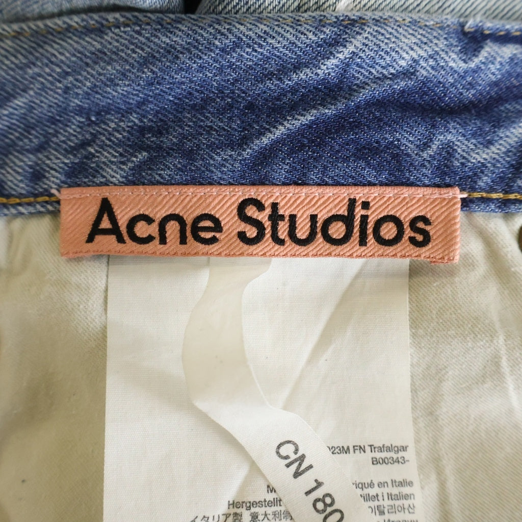 Acne Studios(アクネ ストゥディオズ) 2023M FN Trafalgar スーパーバギーフィットジーンズ ユーズド加工 ボタンフライデニムパンツ インディゴ B00343