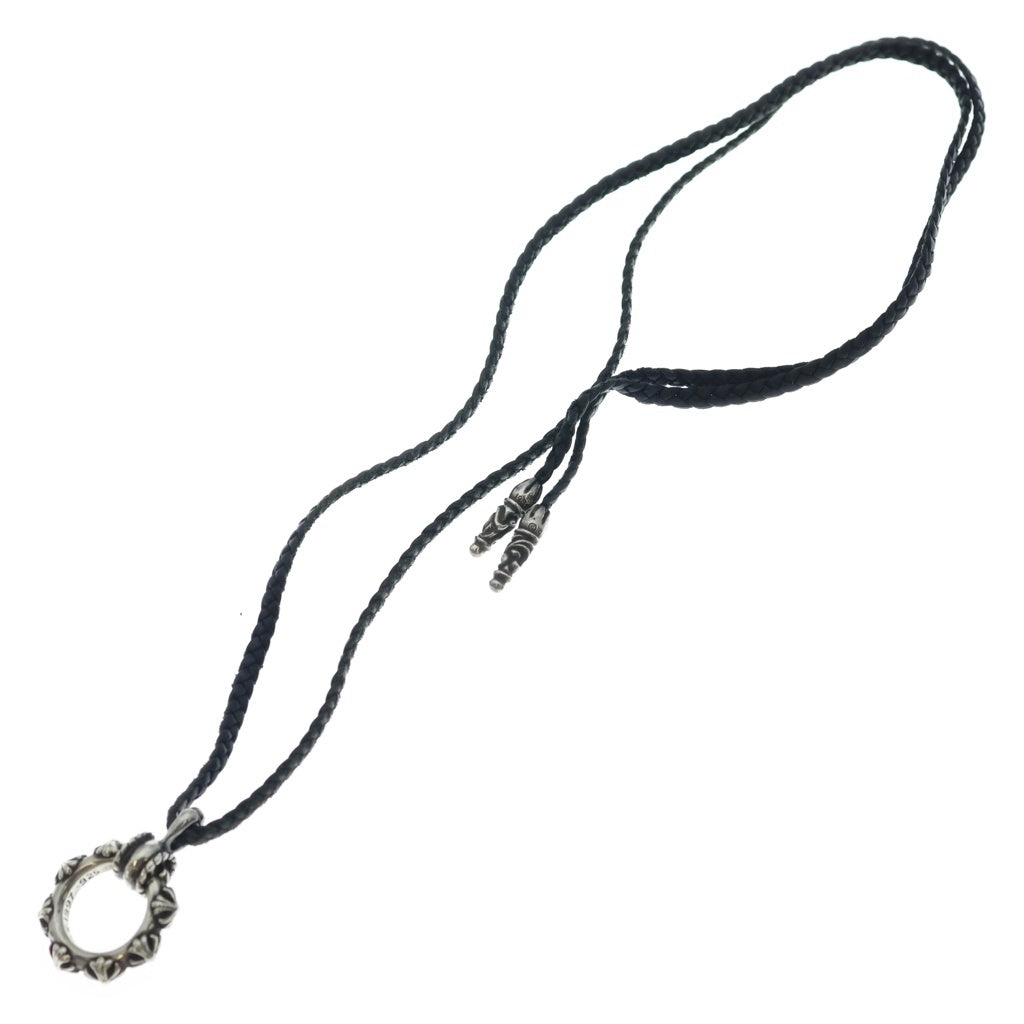 CHROME HEARTS(クロムハーツ) EW LOOP CROSSBAND アイウェアループクロスバンド スクロールチップ レザーブレイド シルバー/ブラック