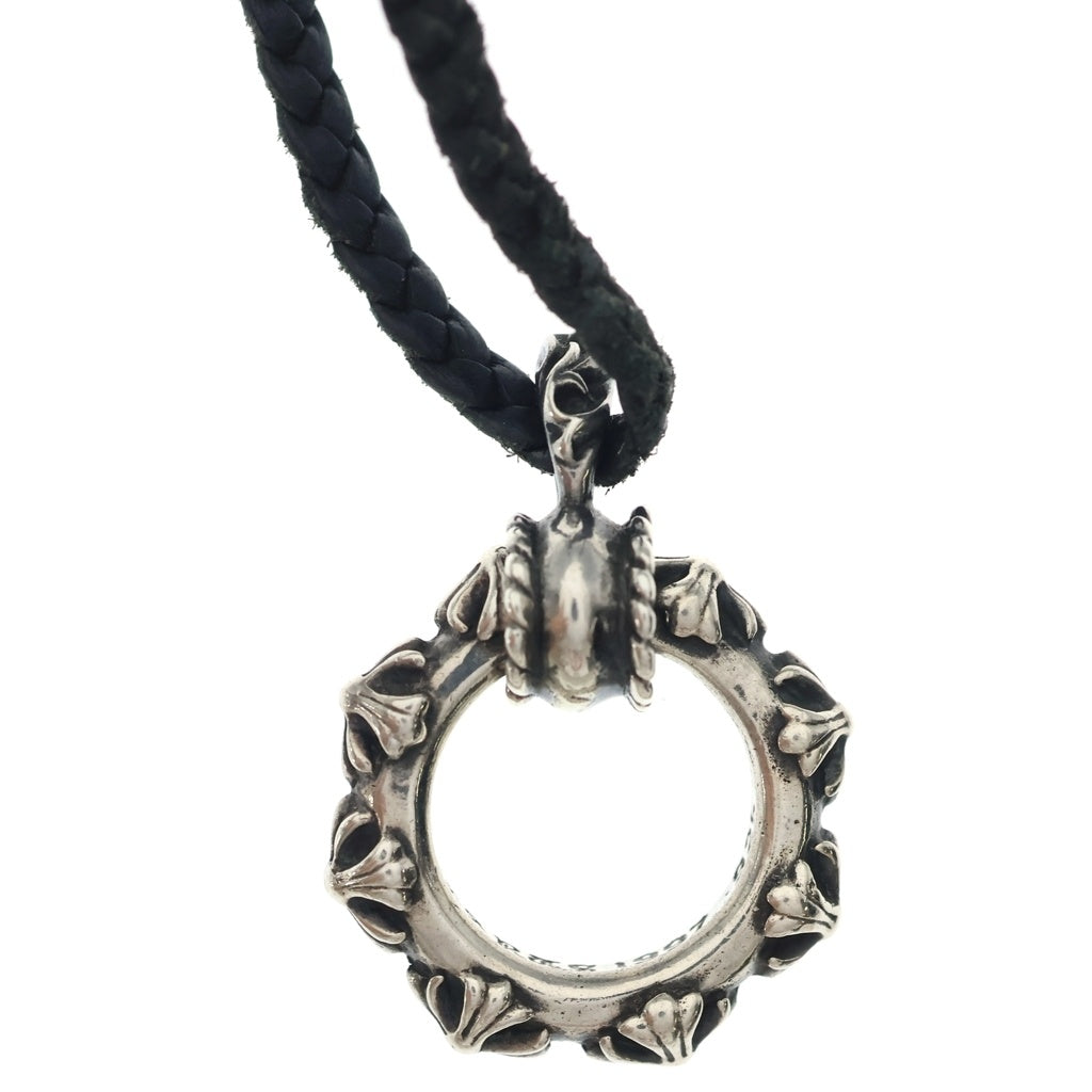 CHROME HEARTS(クロムハーツ) EW LOOP CROSSBAND アイウェアループクロスバンド スクロールチップ レザーブレイド シルバー/ブラック