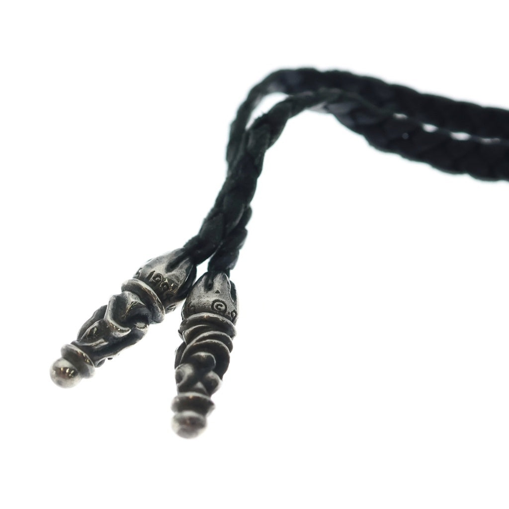 CHROME HEARTS(クロムハーツ) EW LOOP CROSSBAND アイウェアループクロスバンド スクロールチップ レザーブレイド シルバー/ブラック
