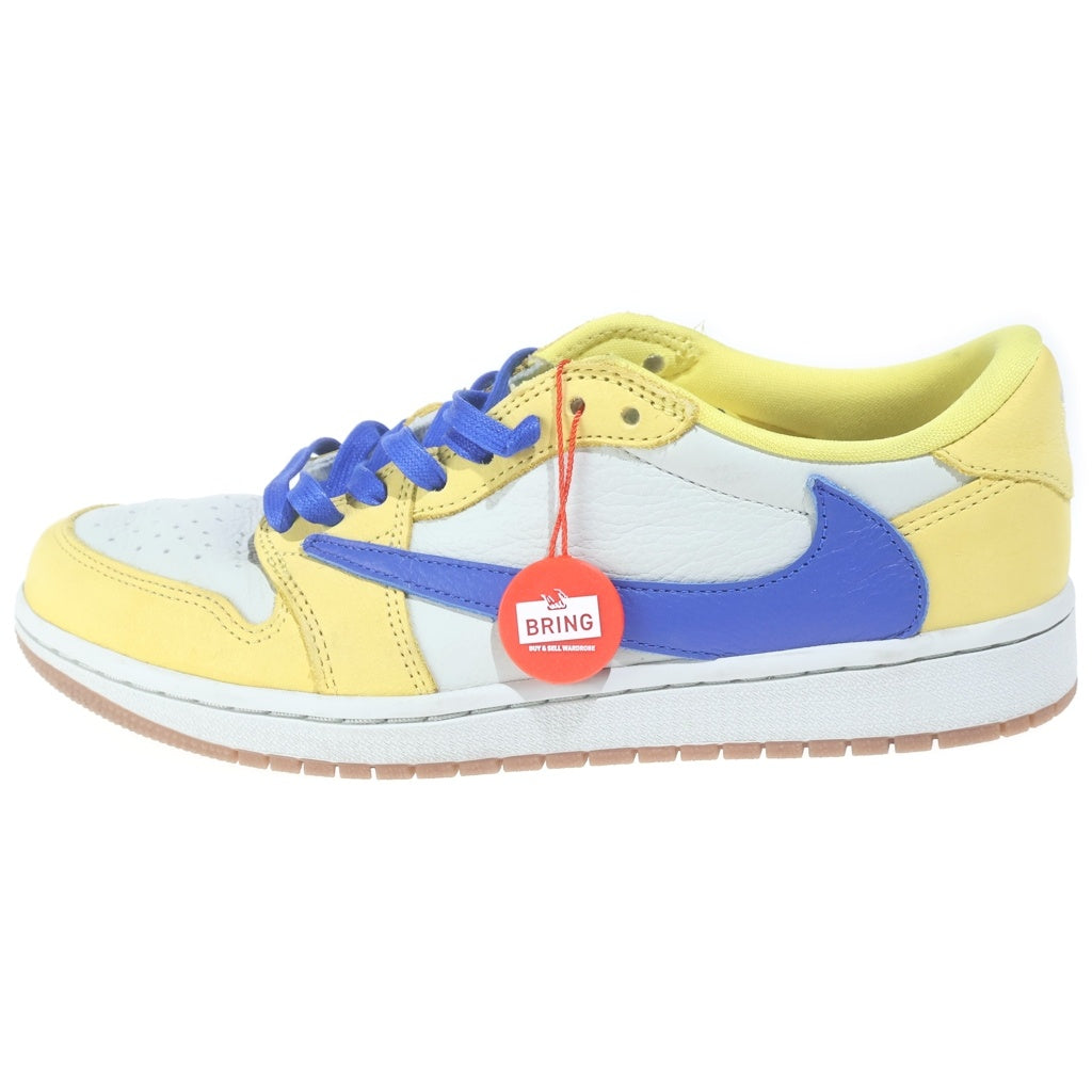 NIKE(ナイキ) ×TRAVIS SCOTT WMNS AIR JORDAN 1 RETRO OG Canary トラヴィススコット ウィメンズ エアジョーダン1 カナリー ローカットスニーカー イエロー US10/27cm DZ4137-700 レディース
