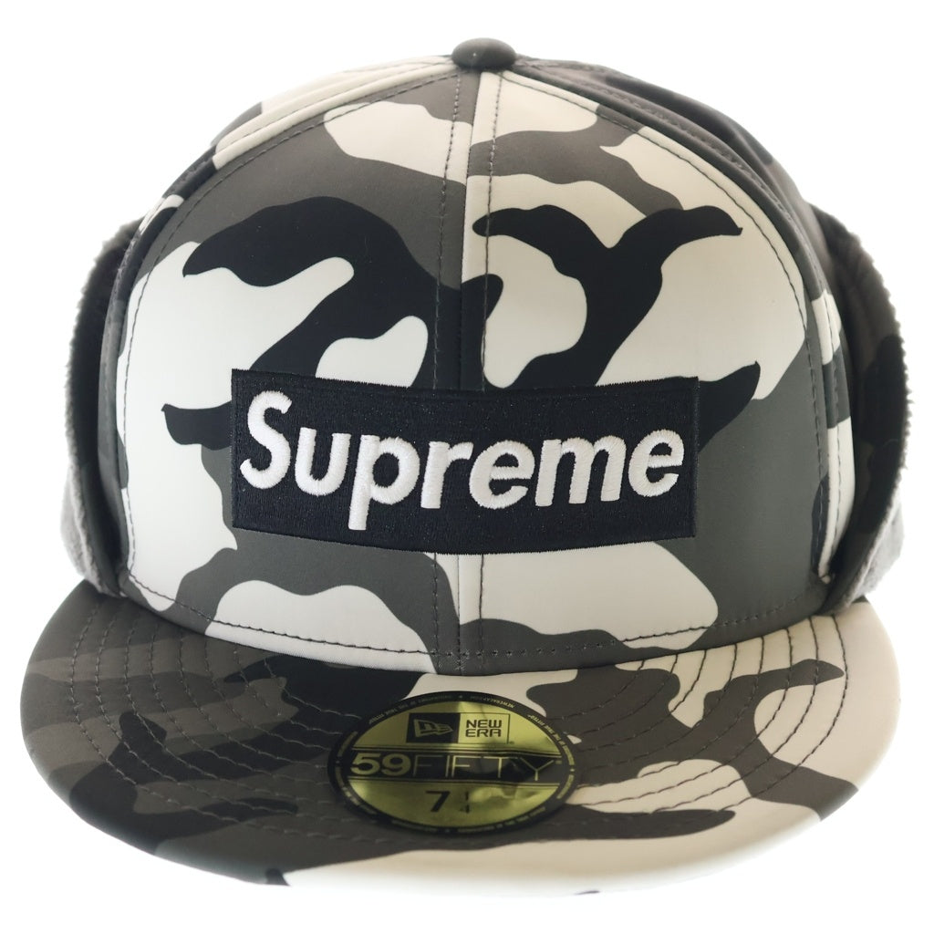 SUPREME(シュプリーム) 20AW×NEW ERA WINDSTOPPER Earflap Box Logo Cap ニューエラ ウィンドストッパー フラップ ボックスロゴ キャップ 帽子 カモ/グレー
