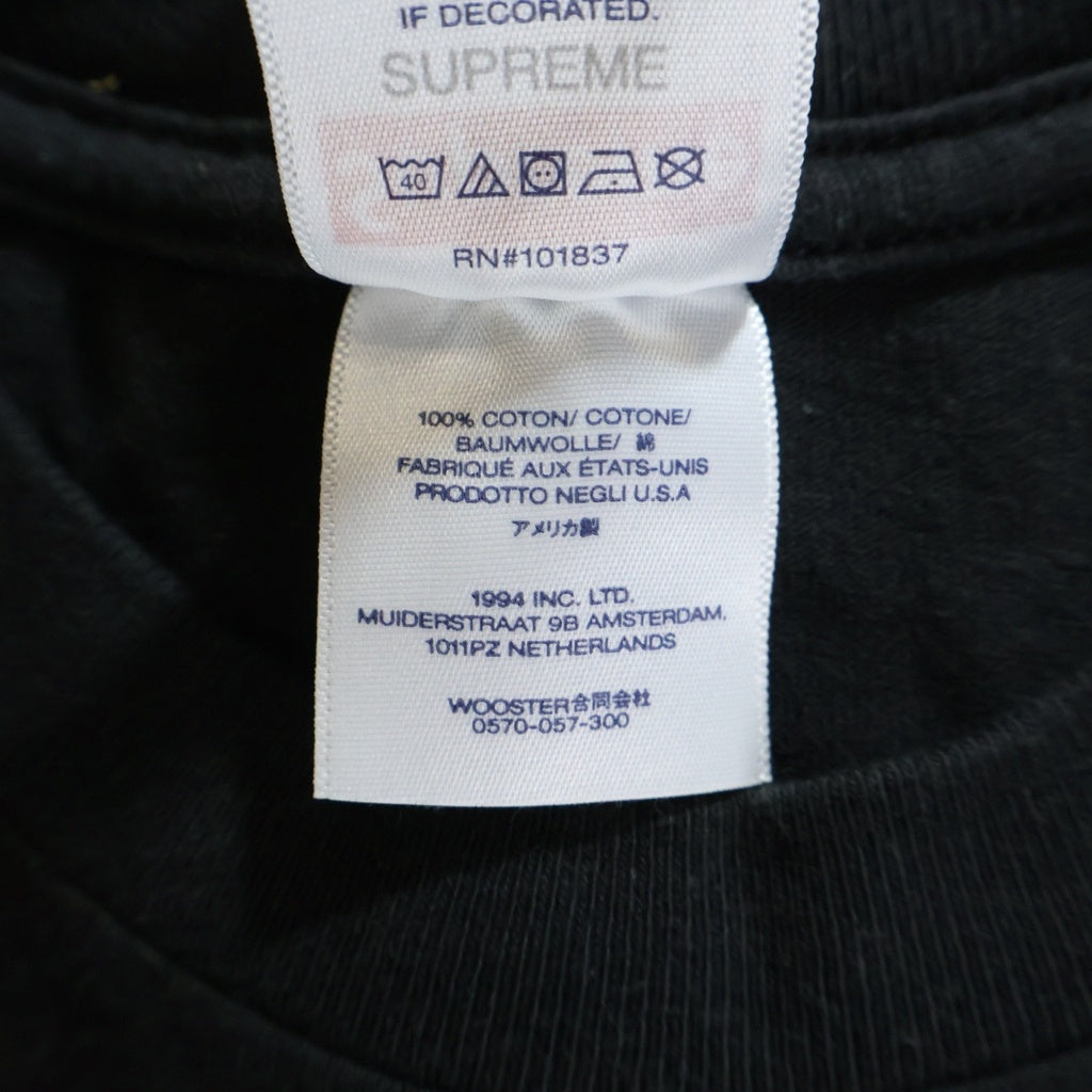 SUPREME(シュプリーム) 23AW Static Tee プリント半袖Tシャツ カットソー ブラック