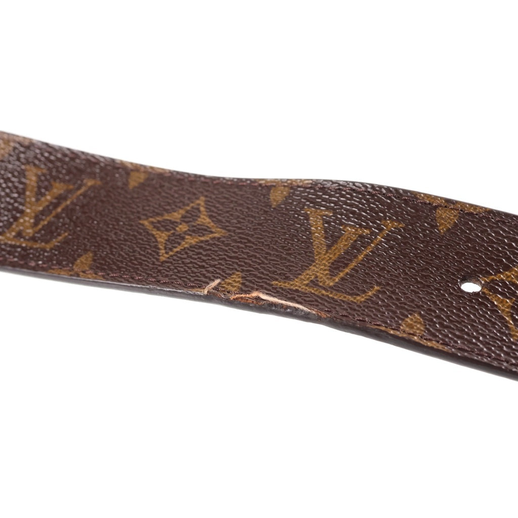 LOUIS VUITTON(ルイヴィトン) Vイニシャル モノグラム サンチュール レザーベルト ブラウン M9608 ゴールド金具