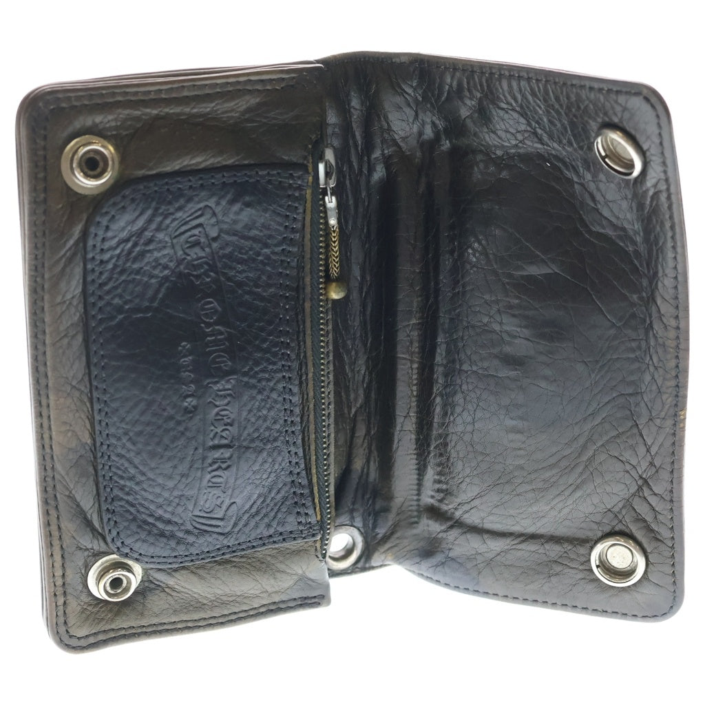 CHROME HEARTS(クロムハーツ) 1ZIP 1ジップ クロスボールボタン レザーウォレット カモフラ 財布 カーキ