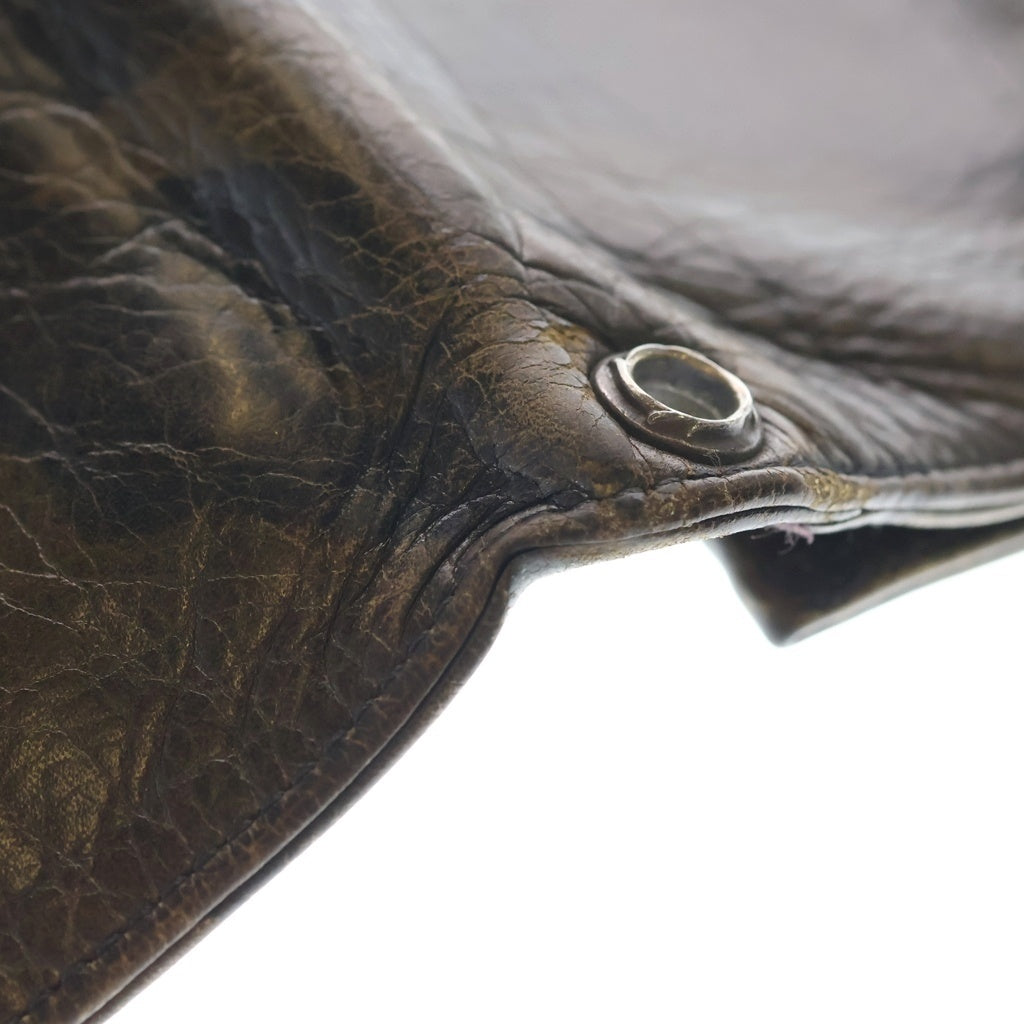 CHROME HEARTS(クロムハーツ) 1ZIP 1ジップ クロスボールボタン レザーウォレット カモフラ 財布 カーキ